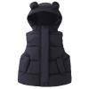 EISHOW 1-6T Todder Baby Girl Boy Ear Hooded Vest Jacket Coat Hoodie Waistcoat Warm Autumn Winter Outwear Zipper Pockets (Black,2-3 Years,2 Years,3 Years) view 1