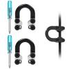 2 Sets Archery D-Loop Set for Compound Bows, Black Metal U-Nock D-Ring with Buckle Release, with Screwdrivers for Easy Installation, Ideal for Bow Hunting & Shooting Accessories view 1