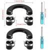 2 Sets Archery D-Loop Set for Compound Bows, Black Metal U-Nock D-Ring with Buckle Release, with Screwdrivers for Easy Installation, Ideal for Bow Hunting & Shooting Accessories view 2