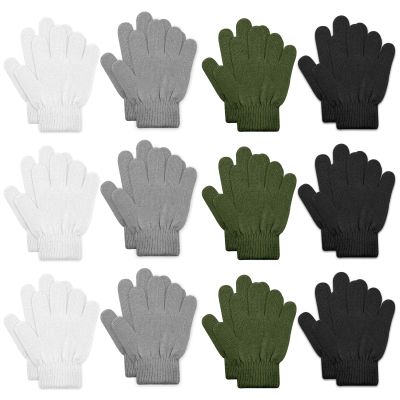 ONESING 12 Pairs Kids Gloves - Warm Knitted Winter Gloves Bulk for Girls Boys, Children Gloves Designed for Cold Weather Mixcolor Y