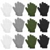 ONESING 12 Pairs Kids Gloves - Warm Knitted Winter Gloves Bulk for Girls Boys, Children Gloves Designed for Cold Weather Mixcolor Y view 1