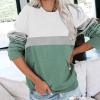 Womens Winter Fall Tops Casual Long Sleeve Shirts Lightweight Sweatshirts Oversized Pullover Fashion Tunic Blouse Green view 2