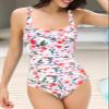 SHEKINI Women's Ruched Tummy Control Swimsuits Vintage Push Up One Piece Bathing Suit Padded Swimwear (Large/(US Large),Pink Flower) view 4