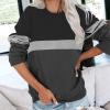 Womens Winter Fall Tops Casual Long Sleeve Shirts Lightweight Sweatshirts Oversized Pullover Fashion Tunic Blouse Black view 2