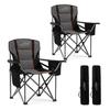 FAIR WIND 2 Pack Oversized Fully Padded Camping Chair with Lumbar Support, Heavy Duty Cooler Bag Fold Chair Support 450 LBS view 1