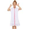 Kids Toddler Little Girl Swim Cover Up Towel erry Swimsuit Wraps Zip Up Bathing Suit obe Pool (White, 8-9 Years) view 2