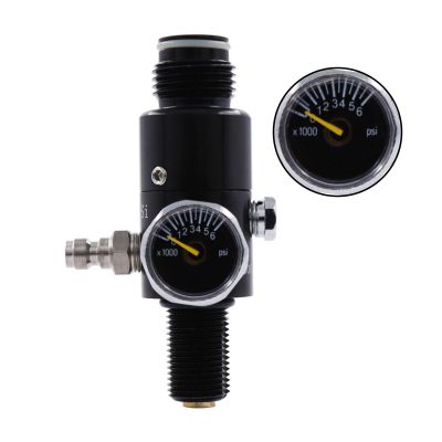TUXING 4500PSI Paintball Air Tank Regulator & Valve Guage, Durable Aluminum Paintball Regulator,for Industrial(Inlet 4500psi, Outlet 2200psi),5/8-18UNF