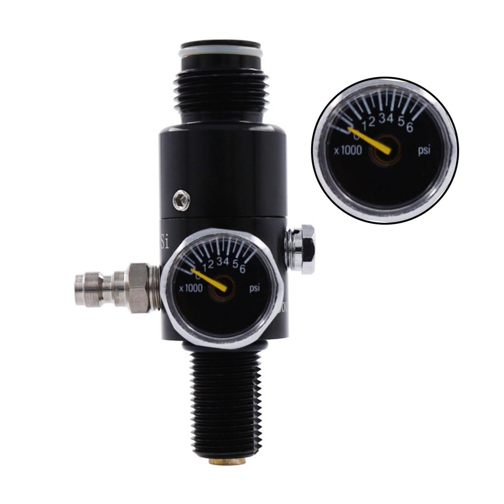 TUXING 4500PSI Paintball Air Tank Regulator & Valve Guage, Durable Aluminum Paintball Regulator,for Industrial(Inlet 4500psi, Outlet 2200psi),5/8-18UNF