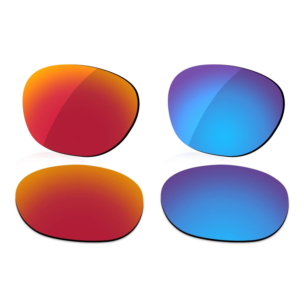 LenzReborn Polarized Lens Replacement for RayBan RB4426 54mm Sunglass - Fire Red+Ice Blue