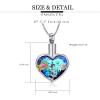 Yinplsmemory Sea Turtle Urn Necklaces for Ashes for Women Men Stainless Steel Crystal Heart Urn Locket Pendant Keepsake Memorial Cremation Jewelry view 2
