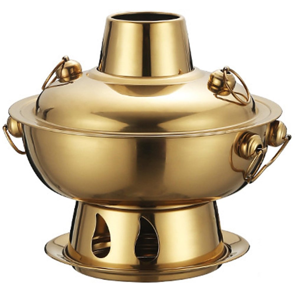 Hgjgwqh Chinese Copper Hot Pot Outdoor Hot Pot with Lid