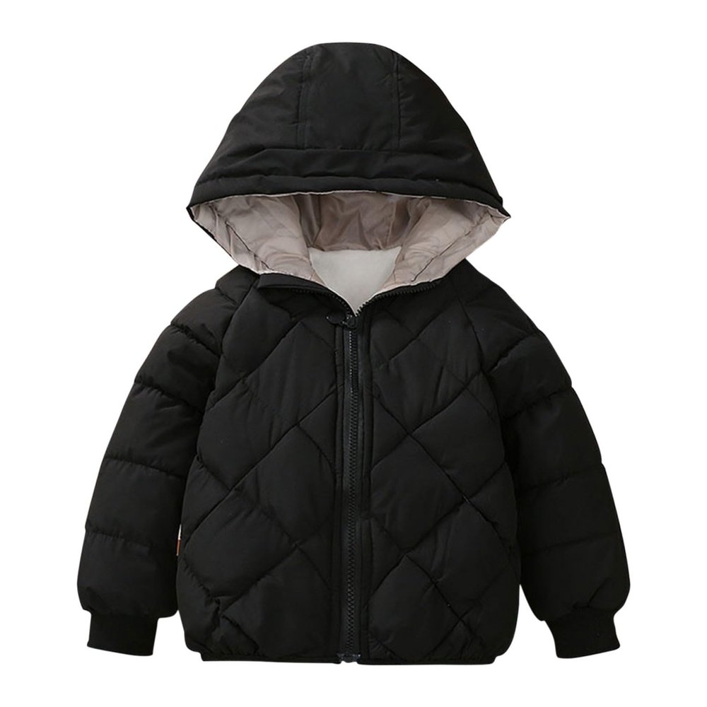 1 to 7Years Kids Baby Warm Girls Boys Cartoon Winter Warm Fleece Jackets Sweatshirt Coats Coats for (Black, 6-7 Years)