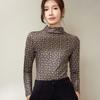 Freaswind Dralon Turtleneck Tops for Women Autumn Winter Thickened Thermal Underwear Inner Warm Printed Long-Sleeved Shirt (US, Alpha, Large, Regular, Regular, Square) view 3