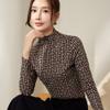 Freaswind Dralon Turtleneck Tops for Women Autumn Winter Thickened Thermal Underwear Inner Warm Printed Long-Sleeved Shirt (US, Alpha, Large, Regular, Regular, Square) view 4