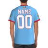 Custom Name Number Fiji Flag Emblem Men's Patriotic T Shirt 3D Tops Sport Soccer Shirts view 3