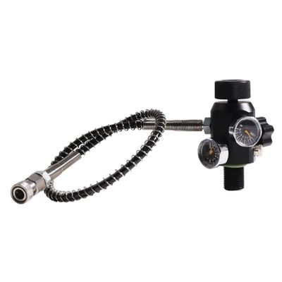 TUXING 4500PSI Pcp Tank DIN Valve Scuba Adapter Dual Gauge with 20Hose Paintball HPA Tank, High Pressure Compressed Air Fill Station M18x1.5 Thread