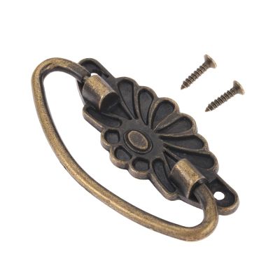 Southst 1Pc European Furniture Hardware Wooden Box Furniture Pull Handle Vintage Cupboard Cabinet Knob and Handle Antique Bronze 81x40mm