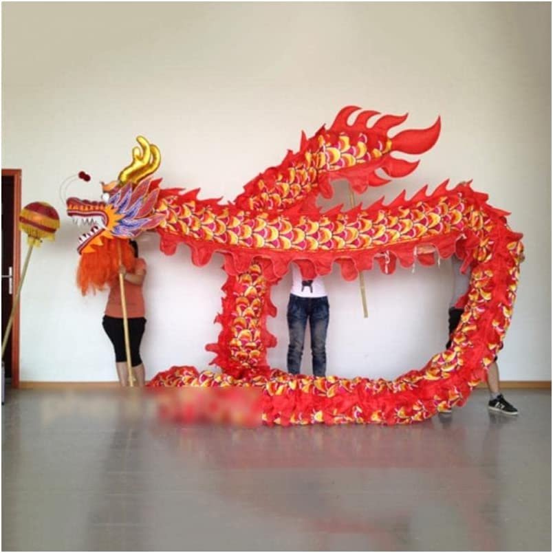Roedax Dragon Dance Silk Dragon Dance4m Lion Dance Chinese Traditional Festival Dragon Dance Annual Party Performance Parade Lion Dance Head Outdoor