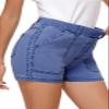 HVEPUO Women Elastic High Waisted Butt Lifter Denim Shorts with Pockets Summer Cotton Boyfriend Y2K Stretch Baggy Jean Shorts for Women Blue L view 2
