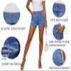 HVEPUO Women Elastic High Waisted Butt Lifter Denim Shorts with Pockets Summer Cotton Boyfriend Y2K Stretch Baggy Jean Shorts for Women Blue L view 3