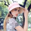 2023 Summer Sun Hats Women's Sunscreen Windproof Sun Caps Wholesale Beach Outing Fashion Elegant Baseball Caps Beige view 4