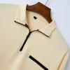 on Big and Tall Shirts for Men Long Sleeve Polo Slim Fit Quarter Zip Henley T Shirt Causal Solid Pullover Sweatshirt Mens Shirts Big and Tall Beige M view 3