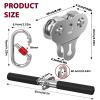 Fologtoo Zipline Pulley, Heavy Duty 304 Stainless Steel Zipline Trolley with Handle for 1/4" to 3/8" Cable, Tandem Speed Double Pulley for Backyard Zip Line, Hauling, Rigging and Commercial Purposes view 2