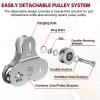 Fologtoo Zipline Pulley, Heavy Duty 304 Stainless Steel Zipline Trolley with Handle for 1/4" to 3/8" Cable, Tandem Speed Double Pulley for Backyard Zip Line, Hauling, Rigging and Commercial Purposes view 3