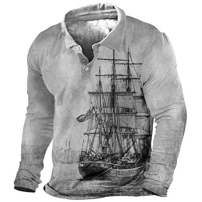 amazon deals today Mens Shirts Long Sleeve Casual Stylish Button Shirt Vintage Turndown Collar Sweatshirts Lightweight Pullover 2023 men's casual button-down shirts Gray M