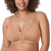 DELIMIRA Women's Front Closure Posture Wireless Back Support Full Coverage Bra Barely Buff 36B view 2