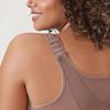 DELIMIRA Women's Front Closure Posture Wireless Back Support Full Coverage Bra Brown Purple 40DD view 4