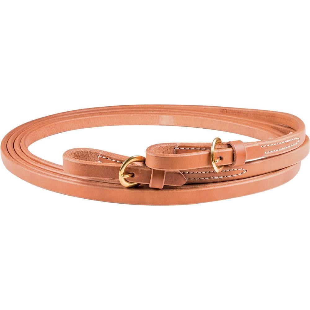 Billy Royal Harness Leather Reins for Horses with Buckle Ends 5/8" | Perfect for Stable Use | Eliminates Excess Motion | Premium Harness Leather | Easy Attachment | Made in USA