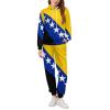 Bosnian Map Flag 2 Piece Sweatsuits for Men Women Pullover Hoodie Sweatshirt Tracksuit with Jogger Sweatpants 3XL view 2
