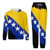 Bosnian Map Flag 2 Piece Sweatsuits for Men Women Pullover Hoodie Sweatshirt Tracksuit with Jogger Sweatpants 3XL view 3