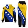 Bosnian Map Flag 2 Piece Sweatsuits for Men Women Pullover Hoodie Sweatshirt Tracksuit with Jogger Sweatpants 3XL view 4