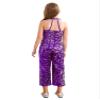 YOOJIA Kids Girls Halter Shiny Sequins Jazz Latin Dance Jumpsuit Sleeveless High Waist Pageant Romper Long Pants Purple 8 Years view 2