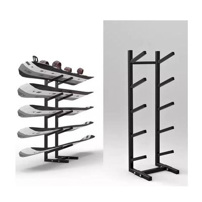 GRRICEPL Floor-Standing Snowboard Rack, Free Standing for Skis/Skateboards/Scooter, Sample Board Display Rack, Metal Sports Mat Storage Rack (Color : Black, Size : 25x25x68cm)
