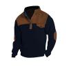 amazon outlet store clearance prime Mens Slim Fit Long Sleeve T Shirts 2024 Fashion Stand Collar Button Shirt Lightweight Sweatshirt Casual Pullover mens white oxford shirt long sleeve Dark Blue M view 1
