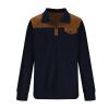 amazon outlet store clearance prime Mens Slim Fit Long Sleeve T Shirts 2024 Fashion Stand Collar Button Shirt Lightweight Sweatshirt Casual Pullover mens white oxford shirt long sleeve Dark Blue M view 2