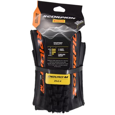 Pirelli Scorpion Enduro M Orange Color (29 x 2.4) Mountain Bicycle Tire Tubeless Ready, HardWALL 60 TPI High-Performance All-Terrain Tire for Enduro Trail & Aggressive XC Riding Mountain Bike