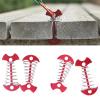 MISNODE 4pcs Fish Shape Tent Nails Aluminium Alloy Tent Pegs Ground Nail Stakes Extended Plank Floor Canopy Stakes with Spring Garden Stakes for Camping Tents Canopy(Red) view 3