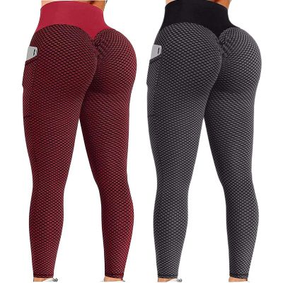 2PCS Yoga Pants High Waisted Butt Lift Women Seamless Yoga Athletic Pants Workout High Waist Running Tummy Control Sports Scrunch Butt Lifting Booty Leggings Black