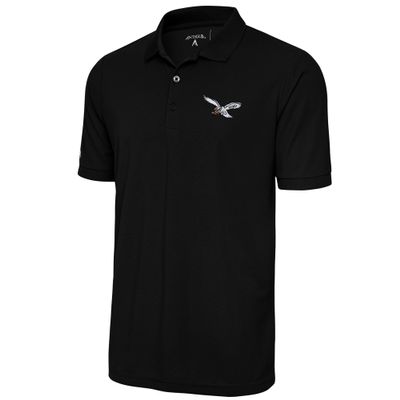 Antigua Men's Black Philadelphia Eagles Throwback Logo Tribute Polo