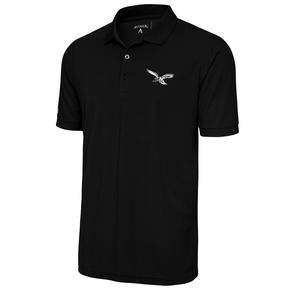 Antigua Men's Black Philadelphia Eagles Throwback Logo Tribute Polo