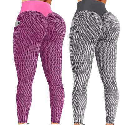 2PCS Leggings for Women Butt Lift Plus Size Seamless Legging for Women High Waist Workout Gym Yoga Pant Tummy Control Butt Lift Scrunch Booty Compression Tights Grey