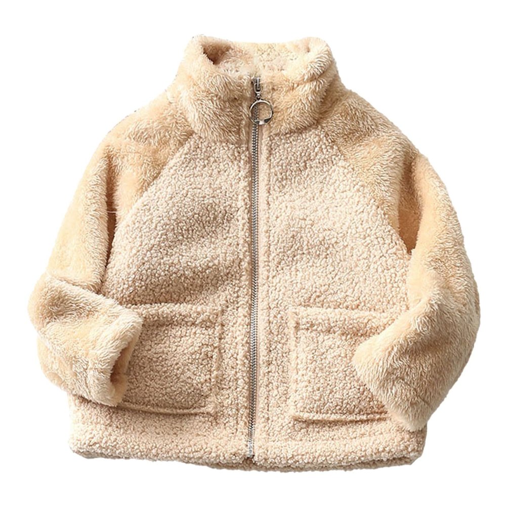 1 to 7 Years Kids Baby Warm Girls Boys Cartoon Winter Warm Fleece Jackets Sweatshirt Coats Kids (Khaki, 12-18 Months)