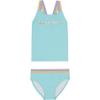 Nautica Girls' Two-Piece Bikini Swimsuit Set, UPF 50+ Sun Protection, Quick-Dry Bathing Suit, Tangerine Turquoise, 5 view 1