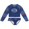 Nautica Girls' Two-Piece Rashguard Swimsuit Set, UPF 50+ Sun Protection, Quick-Dry Bathing Suit, Twilight Blue Sea, 7 view 1