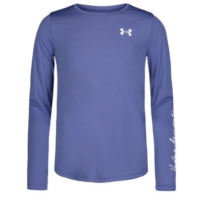 Under Armour Script Logo UPF LS, Starlight, YXL