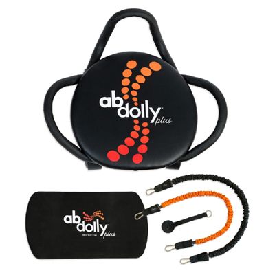 AB Dolly Plus Core Abdominal Training System Portable Home Gym Ab Muscle Workout Equipment with 2 Resistance Bands for All Fitness Levels, Black
